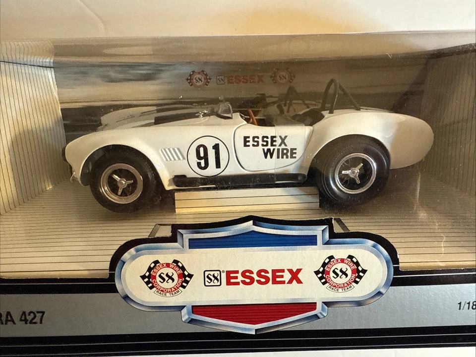 #91 Essex Wire Shelby 眼镜蛇 427 1/18 ERTL 小册子玻璃纸顶部有切片 — 第 2/4 张图片
