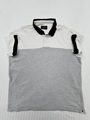 Reserved Men's Color Block Polo White/Black/Gray XL