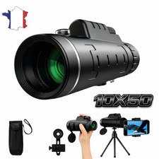 Monoculaire 10x50 HD Télescope Jumelle Smartphone Trépied Zoom Longue Vue