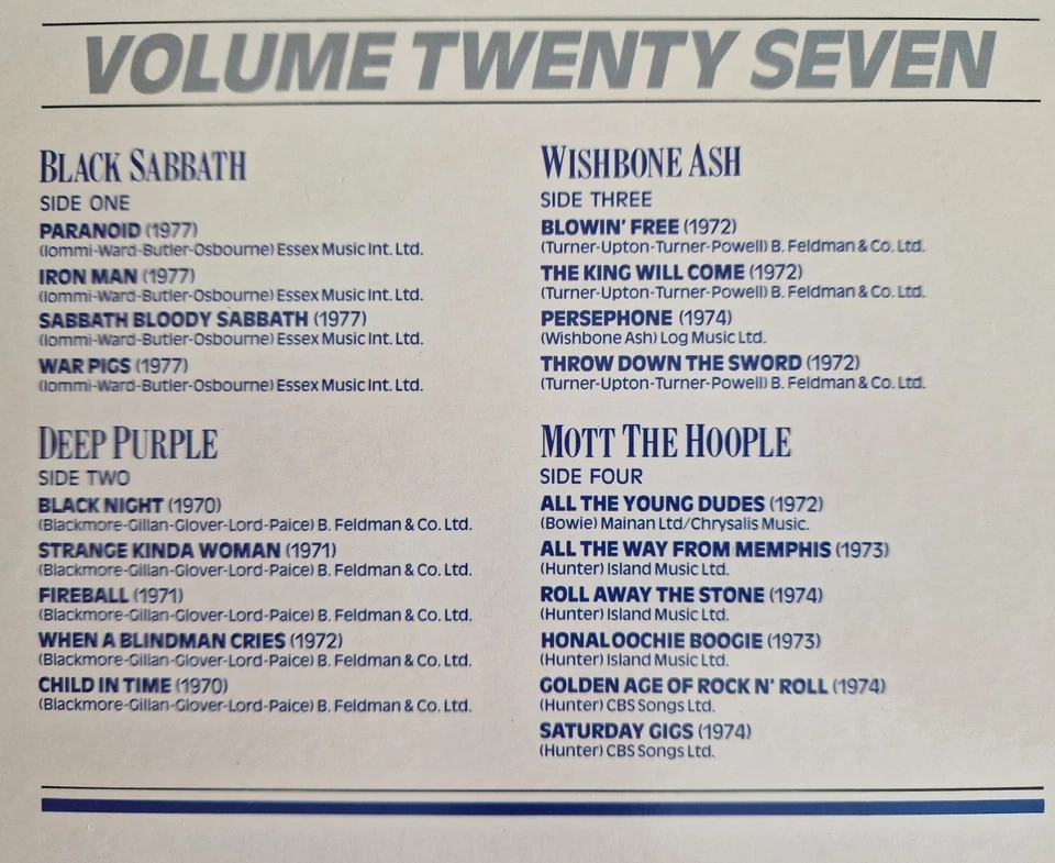 THE HISTORY OF ROCK VOL.27 SABBATH/OZZY D.PURPLE MOTT W.ASH 2LP VINYL EX/NM/NM  - Image 2 of 4