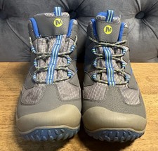 Merrell Chameleon 6.5 Boys Access Mid Hiking Boot Gray Blue MK262305 Waterproof