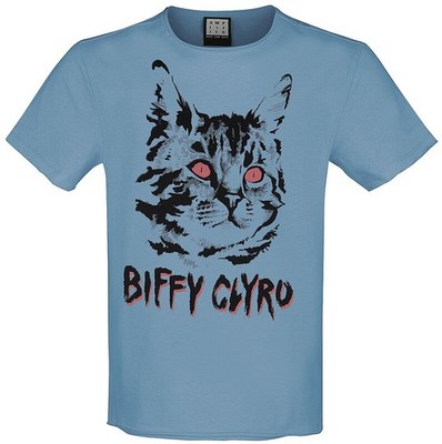Biffy Clyro T-Shirt Herren Black Cat blau Band-Merch, Bands