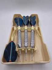 Vintage Unicorn Plus-Two Darts With Case - Blue Feather Flights - 24g