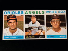 RARE 1964 Topps PROOF PANEL Al Lopez Chuck Estrada Mel Nelson BLANK BACK