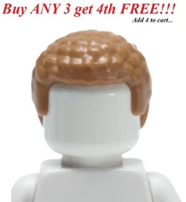 ☀️NEW LEGO Minifig Minifigure Male Boy Coiled Texture Hair Medium Nougat  