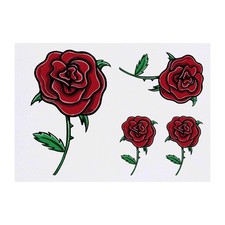 4 x 'Red Rose' Temporary Tattoos / Transfers TO00036893 