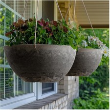 Set of 2 Large Hanging Planters for Indoor Outdoor Plants