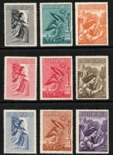 Vatican, C24-32, Air Mail 1956, Archangel Gabriel 9v, MNH