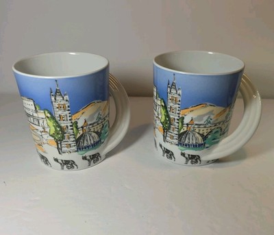 2 Rosenthal Studio-Line Rom Mug/Cup #13 Johann Von Loon EUC 3.5''x3''