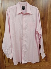 Joseph A. Bank Traveler Men's Dress Shirt Size 17 1/2-37 100 Cotton Pink