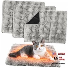 3 Pack Gray Self Warming Cat Bed Indoor 16''x24'' Self Heating Cat Mat Ultra