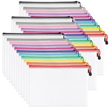 36Pack Mesh Zipper Pouch Bags Waterproof A4 Letter Size Document Zipper Pouch...