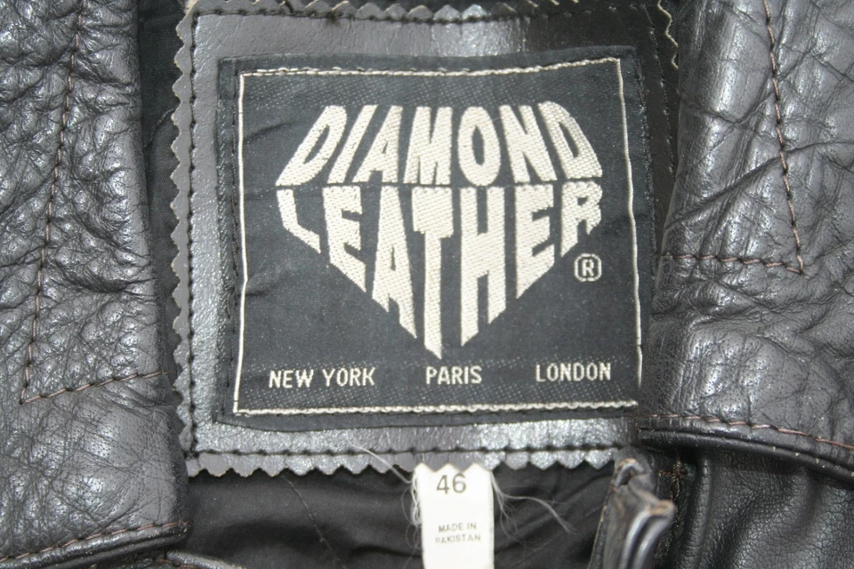 DE COLECCIÓN ABRIGO NEGRO DE CUERO PESADO FLECOS MOTOCICLISTA ROCKER GLAM ROCK PUNK CHAQUETA RAMONES Foto 3 de 4