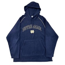 Notre Dame Fleece Hoode USA Y2K Foot Locker Retro Vintage Blue Mens Large