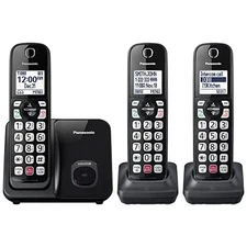 Panasonic Cordless Phone (KX-TGD813B) w/.Advanced Call Block, Bilingual Caller