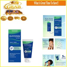 Acne Face Wash with 5 Benzoyl Peroxide, Daily Deep Cleanser 4oz