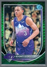 2025-26 Bowman Keyonte George Reptilian Green Refractor #/99 Jazz SP