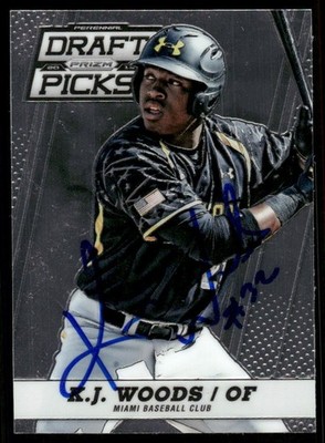 2013 Panini Prizm KJ K.J. WOODS Signed Card autograph auto MARLINS