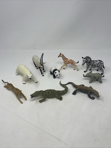 Safari Ltd Zoo Animals 1996-07 Crocodile Elephant zebra cheetah oryx panda polar