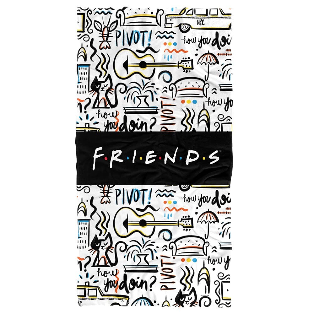 Friends Officially Licensed Beach Towel 30x60 Let's Be Friends Pattern
