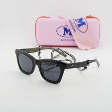 M Missoni MMI 0089/S 0807 IR Shiny Black/Grey 52-21-140 Sunglasses New Authentic