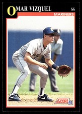 Omar Vizquel 1991 Score #299 Mariners MLB READ FREE SHIPPING AutographDen