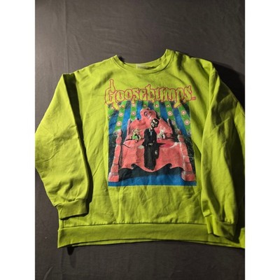 Goosebumps Slappy the Dummy Lime Green Graphic Sweatshirt XXL R.L. Stine Crew