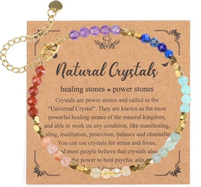 GEHECRST 7 Chakra Armband Heilsteine Armband einstellbare Edelstein Armbänder...
