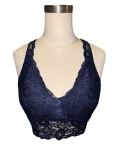 Soma Size Small Bralette Embraceable Signature Lace Back Detail Navy Blue