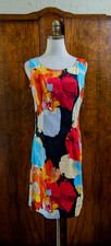 CHETTA B Women's Size 8 Art To Wear Floral Abstract Shift Dress Sleeveless