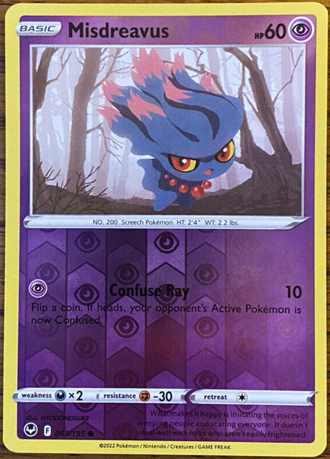 Misdreavus - 063/195- REVERSE HOLO - Silver Tempest - Pokemon - NM/M