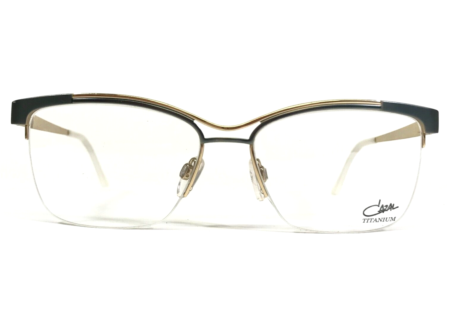 Cazal Eyeglasses Frames MOD.4272 COL.001 Green Gold Square Half Rim 55-16-140