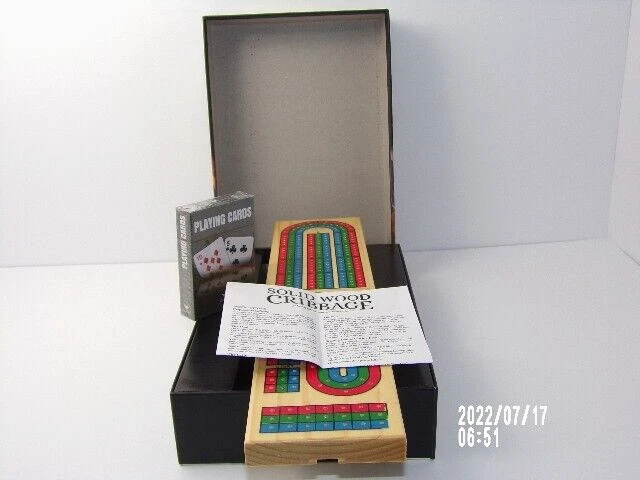Cardinal Solid Wood Cribbage Folding 3 Track Board with Cards Complete NEW W/O/P - Image 3 of 4
