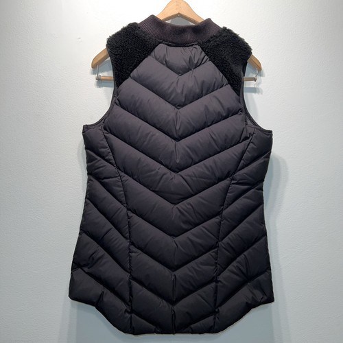 ATHLETA Responsible Down Tundra Faux Fur Vest BLACK Size Small S Full Zip - Picture 4 of 7