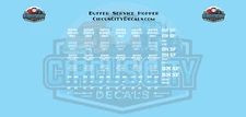 Buffer Service Hopper White HO 1:87 Scale Decal Set