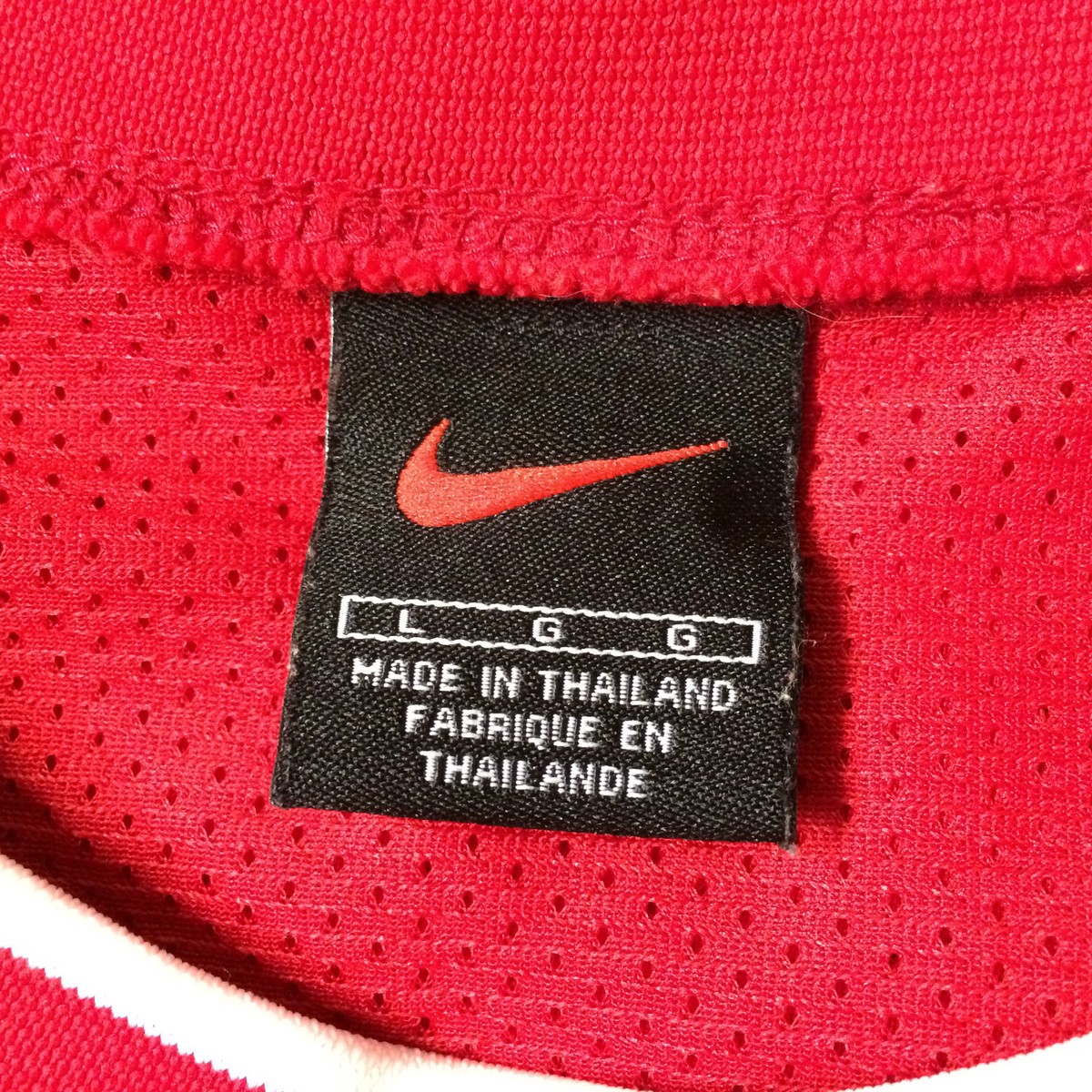 Vintage 90s Black Tag Nike Knit Mesh Swoosh Check T Shirt