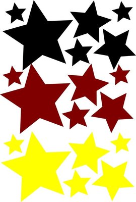  18 Sterne schwarz rot gold Deutschland WM EM Auto Aufkleber Fußball Fan Sticker