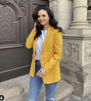 zara basic yellow blazer