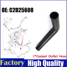C2D25608 Radiator Coolant Water Outlet Hose Tube For Jaguar XJ 09-15 XF 2010-19