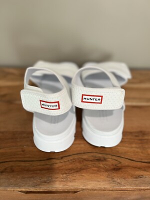 Women's Hunter Original Outdoor White Neoprene Retro 90s Chunky Sandals  Size10
