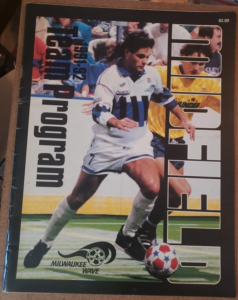 1991-92 Milwaukee Wave vs Illinois Thunder Program Ticket Schedule NPSL Soccer - Image 2 of 4