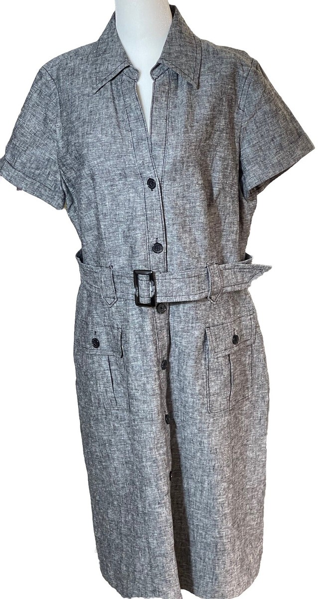 ann taylor linen shirt dress Ann Taylor Shift Dress in Linen Blend Size 0 Yellow Buttercream Women's