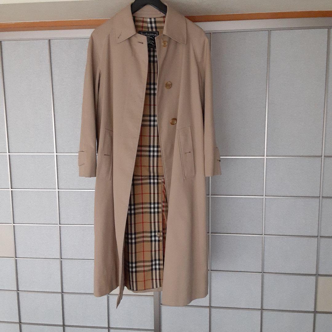 【関税&送料込み】Burberry Coats Women size M Long coat Burberry Burmachan Stainless Steel