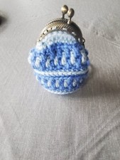 Handmade Crochet Coin Kiss Clasp Keychain Purse