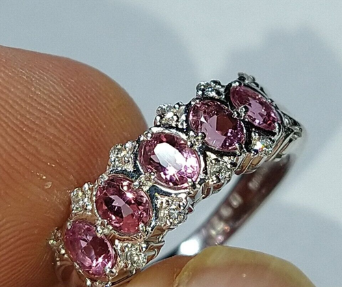 Solid platinum 1.04 carat natural tourmaline diamond ring 7.6 grams pt900 *GIA - Picture 18 of 23