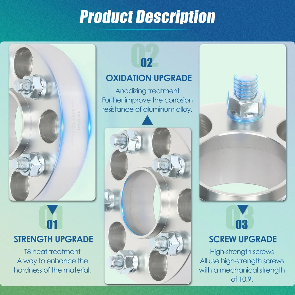 2 piezas espaciadores de rueda centrados en el cubo 5x4,5 5x114,3 para Honda CR-V Accord Civic CR-Z Foto 3 de 4