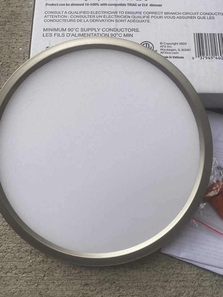 AFX EGRF0811L30D1 Edge 8"W Integrated LED Flush Mount Nickel - Image 4 of 4