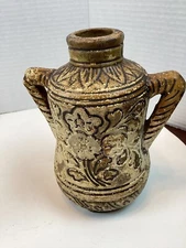 Vintage Double Handled Vase Made In Japan 7”