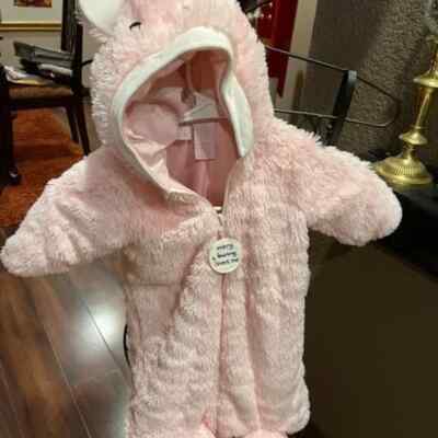 DREAM, PLAY, IMAGINE... Pink Bunny Rabbit Baby Bunting PJ'S-- Costume Size 0-6 M