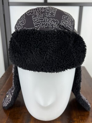 Star Wars Trapper Hat Adult One Size Gray Black Insulated Flaps Storm Trooper F